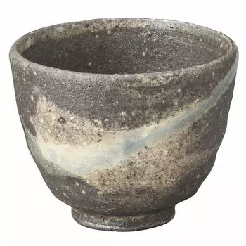 brushed sake cup x Kiln-hen (Shigaraki ware) [Guinomi] [6.7 4.8cm]