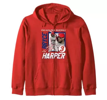 Bryce Harper Philadelphia MLB Baseball Player MLBBYH201M Zip Parka красный