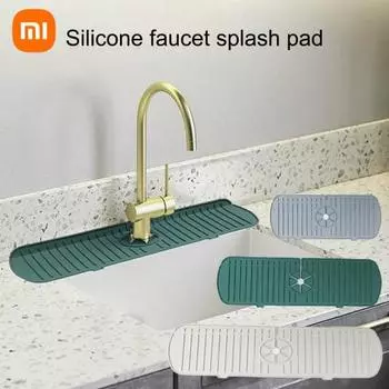 Брызговик для раковины, мягкий, гибкий, быстросохнущий, универсальный каплеуловитель, поддон для раковины, сушильный коврик для смесителя, уловитель брызг, кухонные принадлежности S зелёный