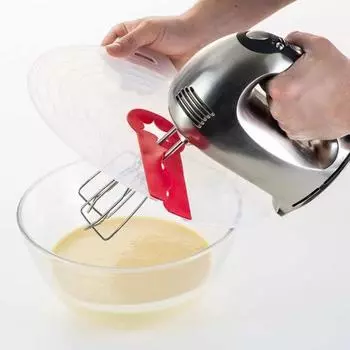 Брызговик миксера с ручкой Прозрачная крышка Защита от брызг Пищевая силиконовая крышка от брызг миксера Легко очищаемая защита от шума для кухни красный