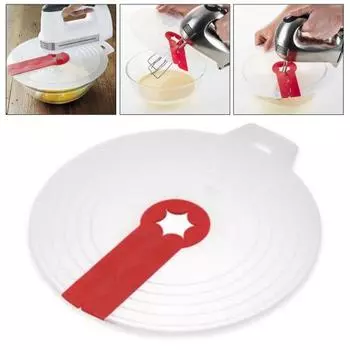 Брызговик миксера с ручкой Прозрачная крышка Защита от брызг Пищевая силиконовая крышка от брызг миксера Легко очищаемая защита от шума для кухни красный
