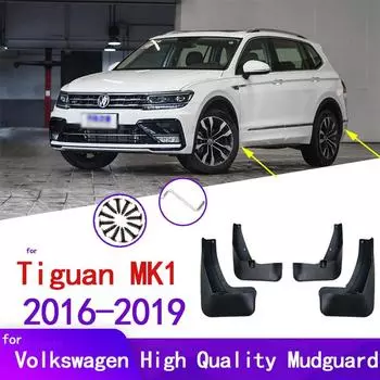 Брызговики для Volkswagen VW Tiguan MK1 AD1 5N 2016-брызговики, передние и задние брызговики чёрный