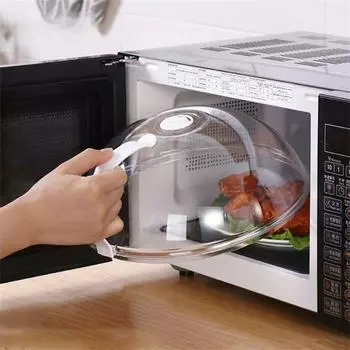 Брызгозащищенная крышка для микроволновой печи, нагревательная крышка для духовки, прозрачная крышка с ручкой, аксессуары для бытовой кухонной утвари белый