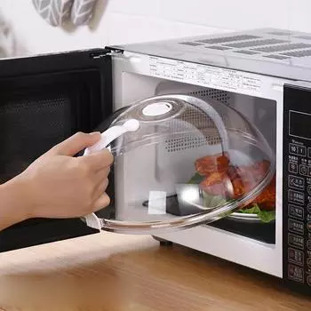 Брызгозащищенная крышка для микроволновой печи, нагревательная крышка для духовки, прозрачная крышка с ручкой, аксессуары для бытовой кухонной утвари 23x9.5cm
