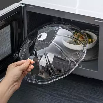 Брызгозащищенная крышка для микроволновой печи. Прозрачная жаропрочная крышка для пищевых продуктов с ручкой. Кухонная посуда, не содержащая BPA, для хранения и нагревания продуктов питания. чистый