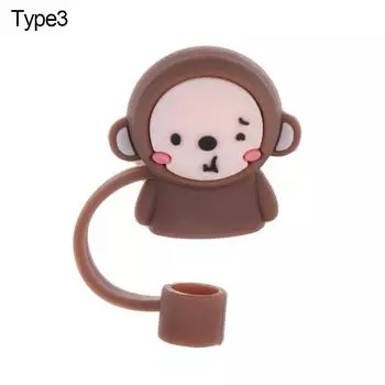 Брызгозащищенные насадки для соломинок, силиконовая заглушка для соломинки, мультяшные заглушки, крышка, аксессуары для чашек, пылезащитный колпачок для питья type4