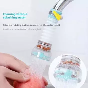 Брызгозащищенный фильтр для воды Телескопическая насадка Водосберегающий кран Душ с функцией разбрызгивания Вращающийся на 360 градусов удлинитель для крана Адаптер для крана Аксессуар