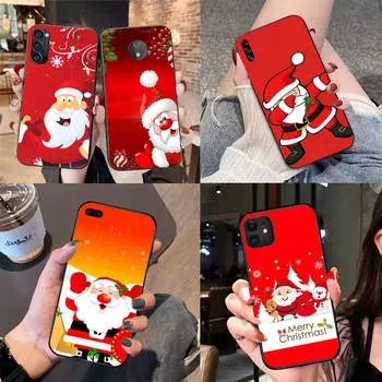 BS-14 С Новым годом Рождеством силиконовый чехол для iPhone 15 14 Xiaomi POCO M6 F6 Redmi Note 13 12 13C 8 9 Samsung S24 S23 S22 S21 FE Pro Plus Ultra Redmi Note 10 Pro Max бездна