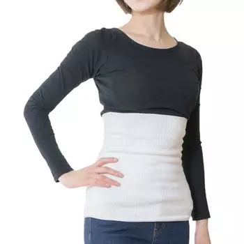 BS Bedrock Bath Cotton Rib Waist Warmer [Kenmaru] (M, White) 3711-A-L