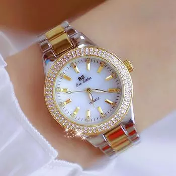 BS Bee Sister Новые женские часы, модные, высококачественные, повседневные, водонепроницаемые, из нержавеющей стали, наручные часы, женские, кварцевые, подарок для жены