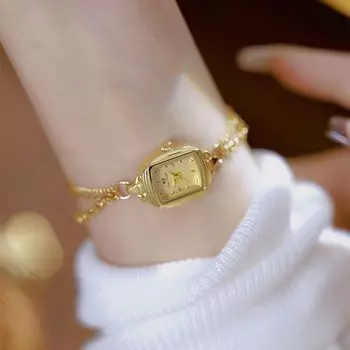 Bs Bee Sister Винтажный браслет золотые часы для женщин Известный люксовый бренд водонепроницаемые элегантные женские часы с маленьким циферблатом подарок на день рождения