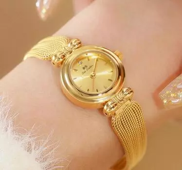 Bs Bee Sister Золотые женские часы Роскошный бренд Маленький циферблат Элегантные часы Женские часы из нержавеющей стали Женский подарок на день рождения фестиваль