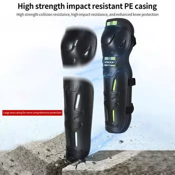 BSDDP мотоциклетные наколенники, комплект из 4 предметов, защита локтя и колена, светоотражающие, удобные, дышащие чёрный