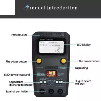 BSIDE ESR02 Pro Тестер транзисторов Многофункциональный цифровой тестер Диод-триодный резистор Емкость