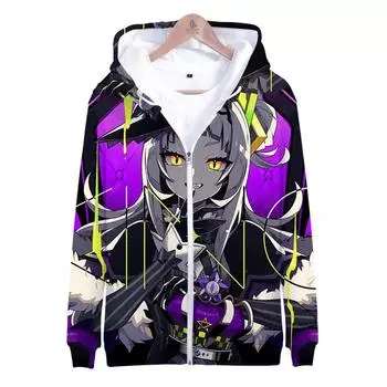 BSLNXNMA HOLOLIVE VTuber Murasaki Shion 3D Праздничный страстный стиль Детский размер и мужской/женский уличный стиль Молния Kawaii с капюшоном S