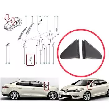 BSP1133 боковое крыло наружное зеркало треугольное крыло угловой пластиковый чехол для Renault Megane MK3 Fluence 638750012R 638740012R