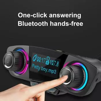 BT06 Надежный автомобильный FM-передатчик Изысканный беспроводной ABS чёрный