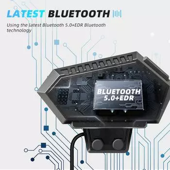 BT12 Мотоциклетный шлем Гарнитура Беспроводной Bluetooth Hands-free комплект Стерео Водонепроницаемый музыкальный плеер Динамик для Moto Наушники чёрный