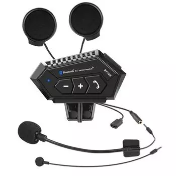 BT12S Водонепроницаемый шлем для мотоцикла Bluetooth-совместимая гарнитура Беспроводная гарнитура для мотоцикла Музыкальный шлем Hands-free Звонки MP3