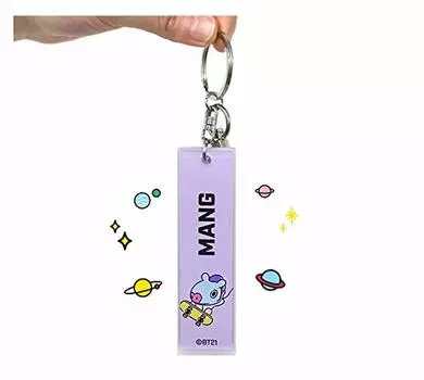 BT21 акриловый брелок для ключей брелок аксессуар персонаж милый TATA RJ CHIMMY COOKY SHOOKY MANG KOYA подарок подарок украшение интерьера [официальный] (MANG)