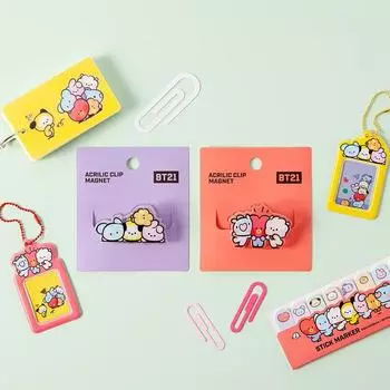 BT21 Акриловый магнит с зажимом
