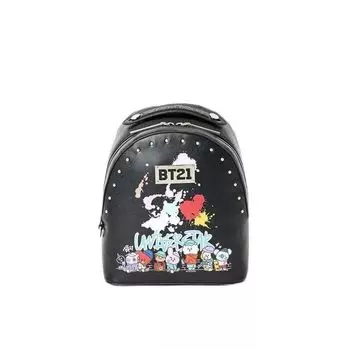 BT21 Backpack ALL 00072220135391 Black Free Size [Samantha Vega] Women s