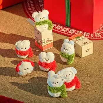 BT21 Брелок для ключей Mini minini Petit Holiday Snowman Random Doll Random 1ea
