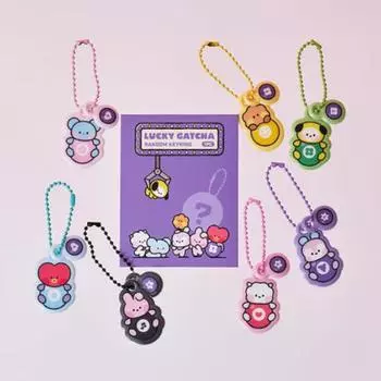 BT21 Брелок для ключей Minini Lucky Gatcha из ПВХ Random 1ea