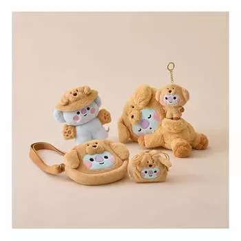 BT21 KOYA BABY FLUFFY Лежащая кукла/ Брелок для ключей/ Костюмированный шкаф, набор из шляпы-ведра/ Мини-сумка-шнурок с подвесками/ Сумка-чехол для куклы-лица (5 вариантов) Bucket Hat Set