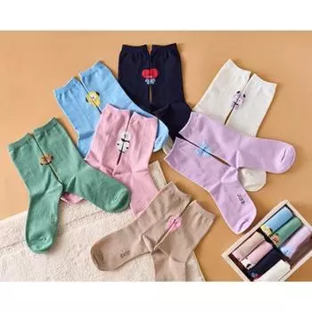 BT21 KOYA Базовые повседневные носки жаккард (7 вариантов) KOYA