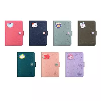 BT21 Кожаная обложка для паспорта с нашивкой Vacance Version (7 вариантов)