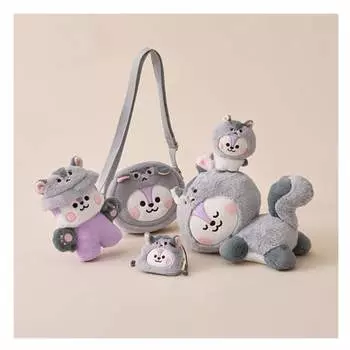 BT21 MANG BABY FLUFFY Лежащая кукла/ Брелок для ключей/ Костюмированный шкаф, набор из шляпы-ведра/ Мини-сумка-шнурок с подвесками/ Сумка-чехол для куклы-лица (5 вариантов) Bucket Hat Set