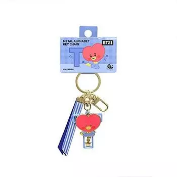 BT21 Металлический алфавитный брелок для ключей Line Friends BTS Bangtan Boys BABY Baby Baby Baby [Официальный] Цепь/брелок (TATA)