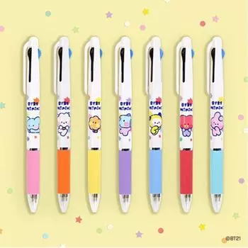 BT21 Minini 3 Цветная шариковая ручка (7 вариантов) #MANG