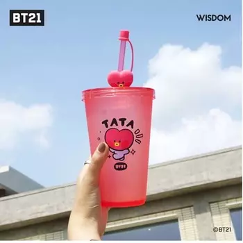 BT21 Minini фигурка стакан для льда соломенная чашка холодная чашка официальная аутентичная TATA