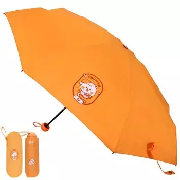 BT21 официальный складной зонт RJ оранжевый дизайн персонажа компактный зонт сумка для хранения с жестким чехлом возврат день рождения подарок в знак благодарности оранжевый