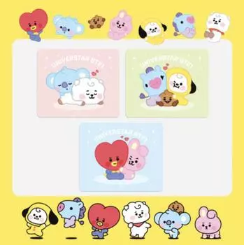 BT21 ПВХ коврик для мыши (3 варианта) 3. TATA/ COOKY