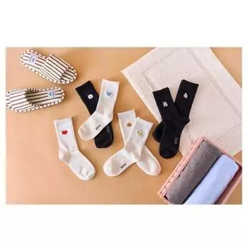 BT21 RJ Базовые повседневные носки с вышивкой на губах (8 вариантов) RJ