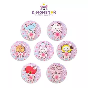 BT21 Зеркало с КОЖАНОЙ НАШИВКОЙ CHERRY BLOSSOM 2024