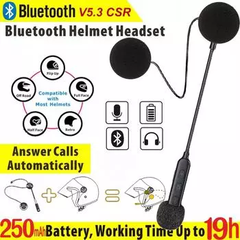 BT30 Bluetooth-гарнитура для мотоциклетного шлема BT5.3 Беспроводные наушники для верховой езды с защитой от помех Мотоциклетные наушники с громкой связью для катания на лыжах