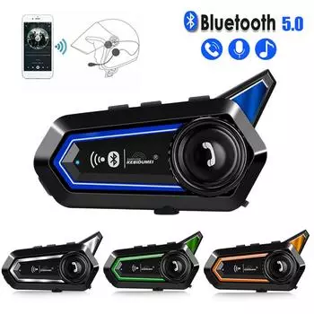 BT31 Гарнитура для мотоциклетного шлема Bluetooth 5.0 Беспроводные водонепроницаемые наушники Автоматический ответ на вызовы по громкой связи с фонариком