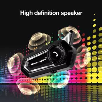 BT31 Гарнитура для мотоциклетного шлема Bluetooth 5.0 Беспроводные водонепроницаемые наушники Автоматический ответ на вызовы по громкой связи с фонариком