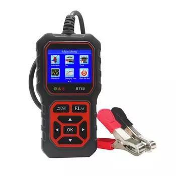 BT60 Тестер автомобильного аккумулятора 6 В 12 В 24 В Обнаружение Анализатор автомобильного аккумулятора Аккумулятор 2,4 дюйма Инструмент для автомобильного аккумулятора для автомобиля Грузовика Мотоцикла Автофургона бежевый