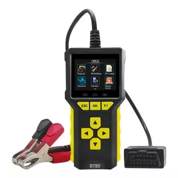 BT80 OBD2 автомобильный сканер диагностический инструмент Tnstrument 2 в 1 автомобильный тестер аккумулятора поддержка нескольких языков для 6 В 12 В 24 В транспортного средства чёрный