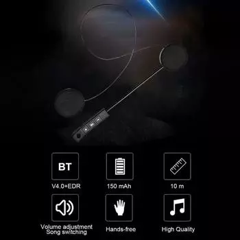 BT8 Гарнитура для мотоциклетного шлема Bluetooth-совместимая 4.1 + EDR Наушники с динамиком громкой связи чёрный