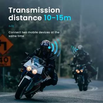 BT-12 Motorcycle Helmet Headset Bluetooth 5.0 Wireless Free-Hands Call Headphones Waterproof Walkie Talkie with 2000Mha Battery