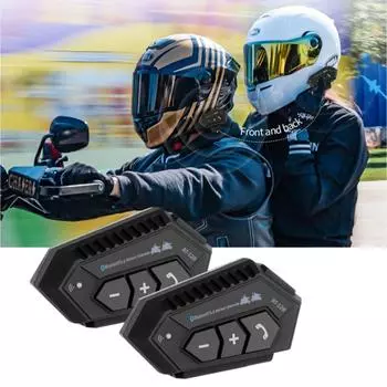 BT-12B Мотоциклетный шлем Интерком Bluetooth 5.0 + CSR Гарнитура 2000 мАч Аккумулятор Громкая связь для полного/половина лица шлема для езды на велосипеде Общение Воспроизведение музыки 1 PCS