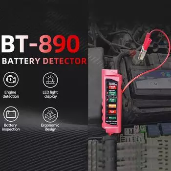 BT-890 Тестер автомобильного аккумулятора Устройство обнаружения автомобильного двигателя для комплексного осмотра аккумулятора разноцветный