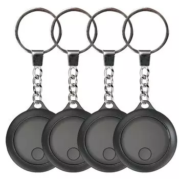 BT Tracker Item Finder работает с Find My, 4-аккумуляторный локатор предметов с поддержкой цепи 4pcs чёрный