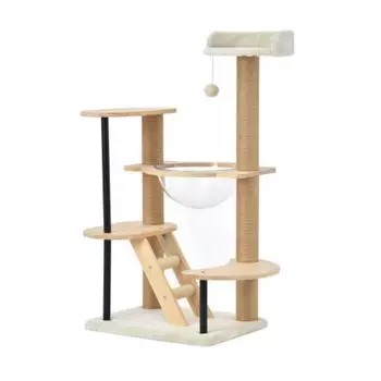 BTM Кошачья башня Кошачья башня Деревянный космический корабль Конопляная веревка Когтеточка Мяч для экономии места Помпон Дом для животных Популярная стильная игрушка Товары для животных